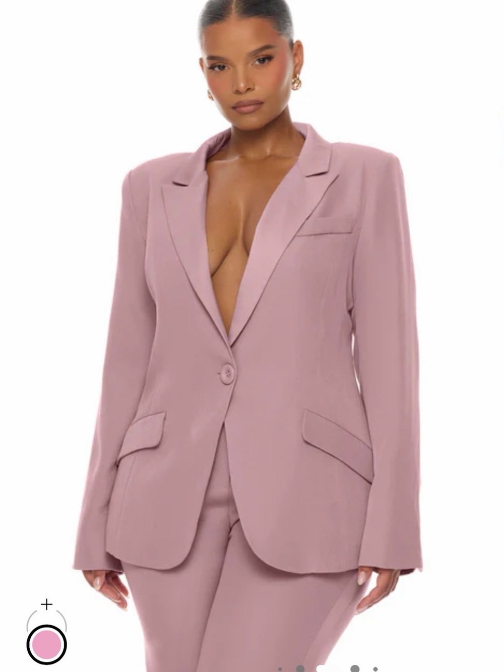 Fashion Nova Dusty Rose Single-Button Blazer